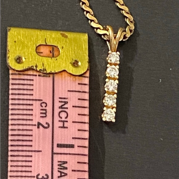 Vintage Italian 14K Soild Gold Genuine Mined Diamond Necklace - Picture 7 of 9